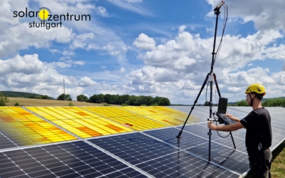 Kontrolle der Solarmodule per Elektrolumineszenz-Verfahren