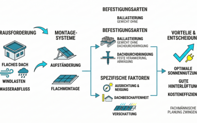 Flachdachmontage: Befestigung, Aufständerung & Abstände